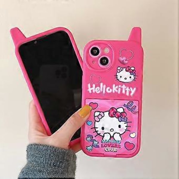 Cartoonfodral för iPhone 13 Pro Max, Söt Rolig Kawaii Katt Kitty Telefonfodral 3D Karaktär Mjuk Silikon Skyddande Fodral för Barn Flickor och Kvinnor