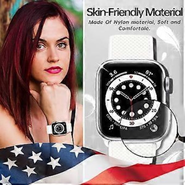 Stretchbar Solo Loop-armband Kompatibel med Apple Watch Band 38mm 40mm 41mm 42mm 44mm 45mm, Stretch Flätat Sport Elastiskt Nylon Armband för Kvinnor Män