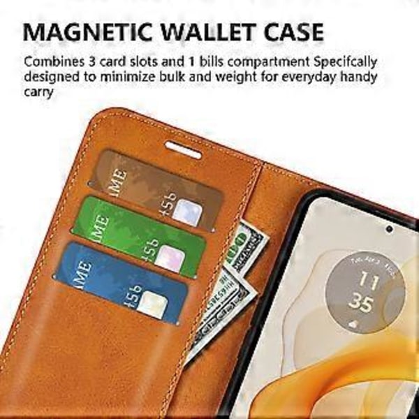Til Motorola Moto G Stylus 5G (2024) Stand Case Anti-Scratch Kalvetekstur Læder Telefon Cover (Style A)