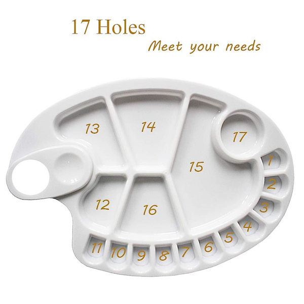Non-stick målarpalett 11,8 x 7,9 tum / 30 x 20 cm konstnärsfärgblandningspalett, 10 brunnar