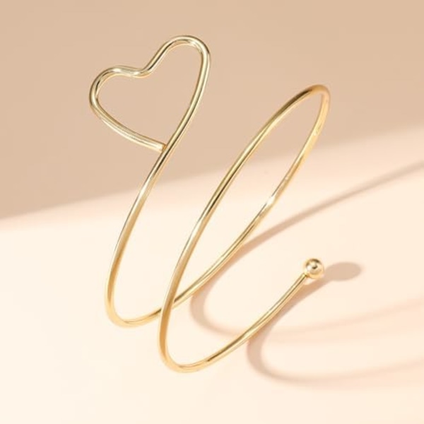 Guld Arm Cuff Smycken för Kvinnor Öppen Justerbar Övre Arm Cuff Delikat Arm Armband Fjäril Kärlek Halvmåne Arm Cuff Je
