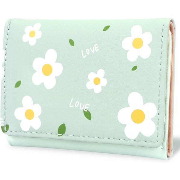 Cute Wallets for Women, Leather Blocking Small Trifold Wallet with ID Window for Girls and Ladies Womens Wallet