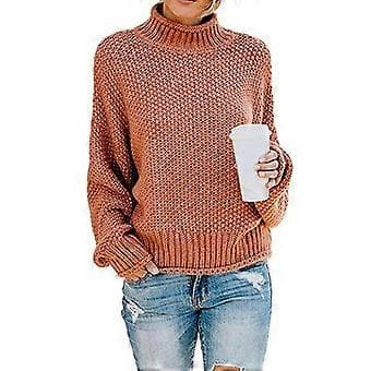 Dame Turtleneck Batwing Erme Oversized Genser S Hvit(S Oransje)