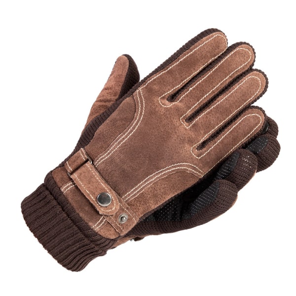 Gants chauds d'hiver pour hommes et femmes, en peau de porc côtelée, épaissis, avec écran taktile, pour le cyclisme.