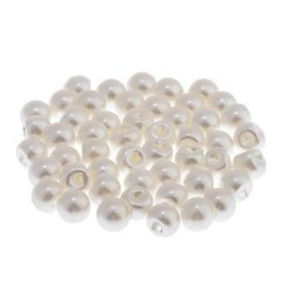 100 Styk Hvide Dekorative Knapper Perler til Håndarbejde og Syning, / 11,5 mm -