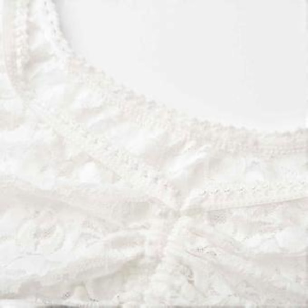 100% Ny Uppgraderad Dam Sommar V-ringad Schiffy Dragsko Fram Crop Top Blus (M)
