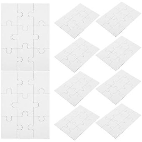 10 ark DIY Blanke Puslespil Tegning Blankt Puslespil DIY Blank Graffiti Puslespilsbrikker