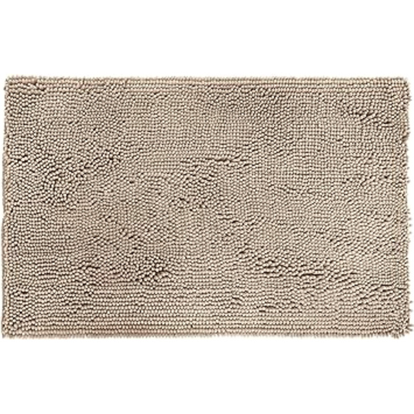 Basics Mikrofiber Shag Skridsikker Bademåtte, 0,33 x 0,5 m, Beige