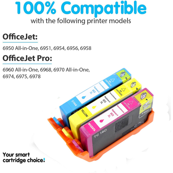 903xl Ink Cartridges For Hp 903 903xl Ink Compatible For Hp Officejet Pro 6950 6960 6970 Printer, Multipack Of 4 Colour 2BK 3COLOR