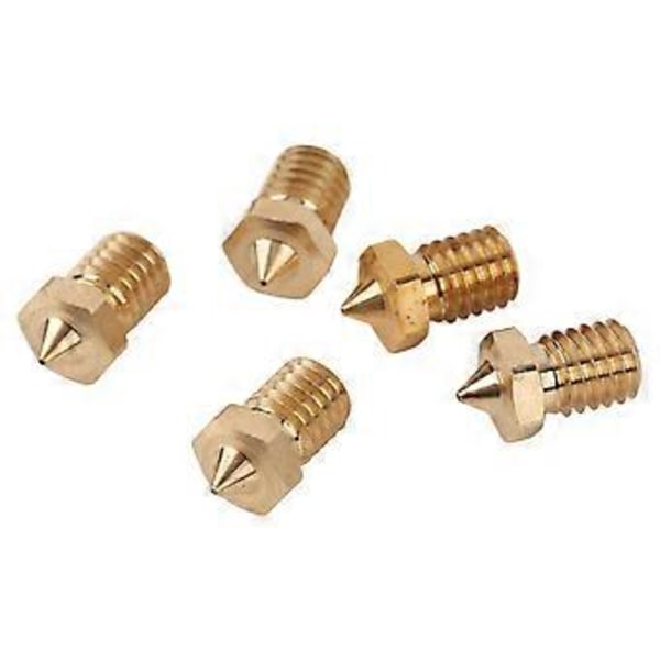 5 stk 3D-printerdyse 0,4 mm spids Høj strømning til 1,75 mm filament Messing print hoveddele tilbehør ( )