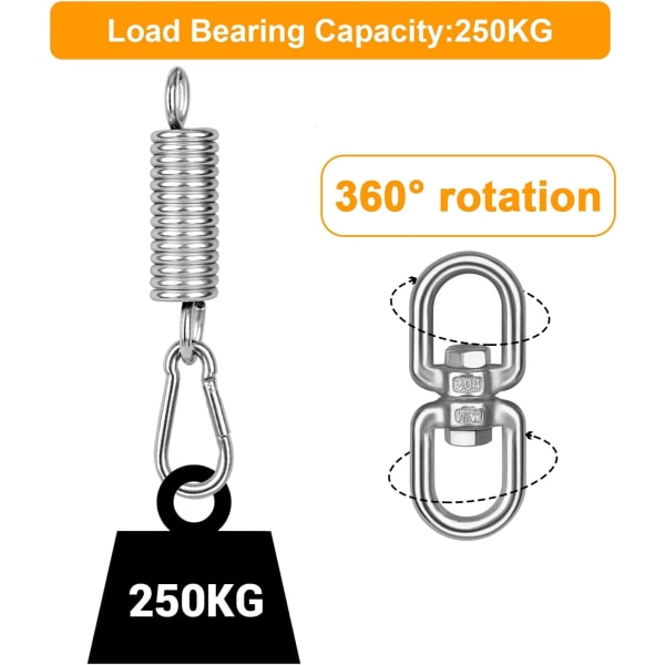 Svängfjäder för hängstol, takkrok i rostfritt stål med