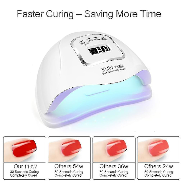 Neglelakklampe 110w Led-lampe Neglelakk Tørketrommel Uv-lampe Profesjonell Manikyrlampe Med 4 Timer Lcd-skjerm