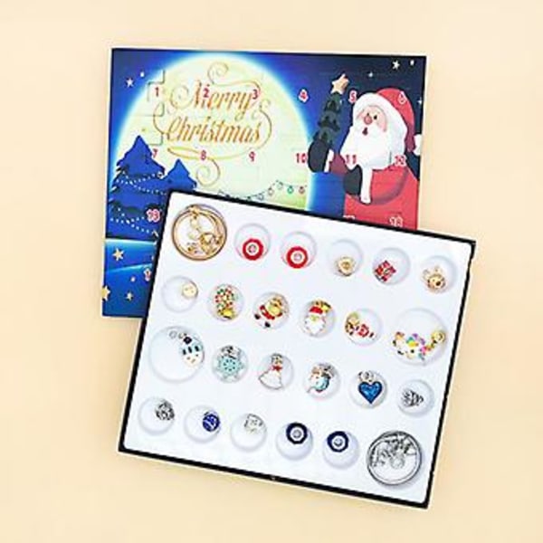 24-dels Jul Armband Hänge Kit DIY Smycken Jul Blind Box Hänge Presentask