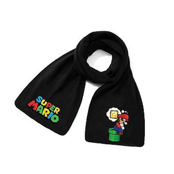 Super Mario Spill Skjerf for Barn Termisk Polarfleece Halsvarmer Vinter Varmt Sjal Wrap Halsduk Gutter Jenter Kreative Gaver (A)