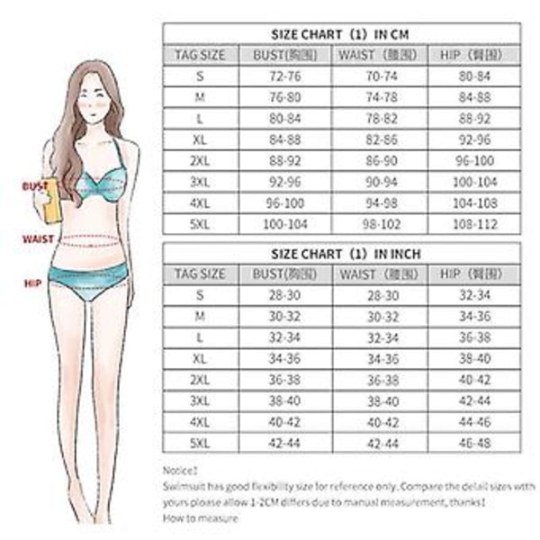 Pigebikini med striber, sexet, backless, plus size badetøj til ferie S Sort