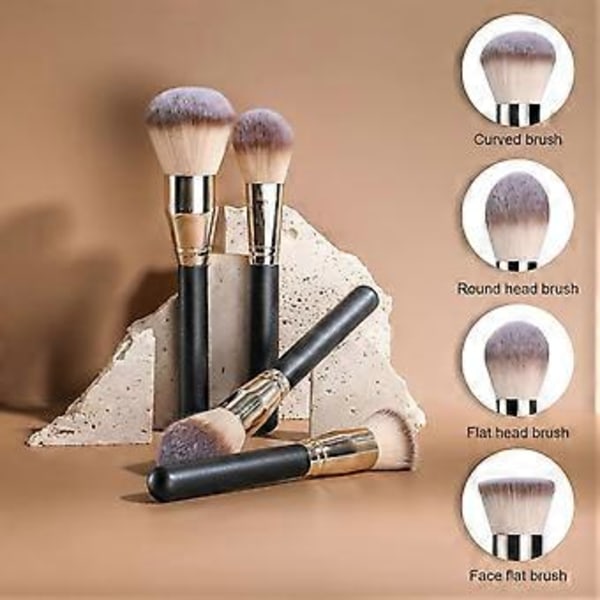 Sminkborste Set 4 st Premium Foundation Syntetisk Puder Concealers Sminkborstar Stora Kosmetiska Borstar