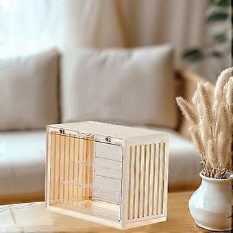 Miniature Vitrinesamlerobjekter Displayboks Stabelbar Multifunktionel Action (Beige L)