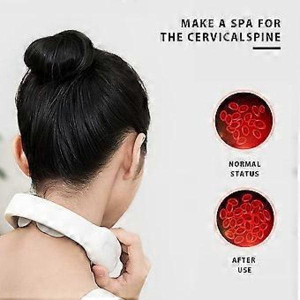 Sladdlös nackmassage med värmefunktion, smart portabel djupvävnadsmassage, uppladdningsbar triggerpunktsavslappning för förbättrad blodcirkulation