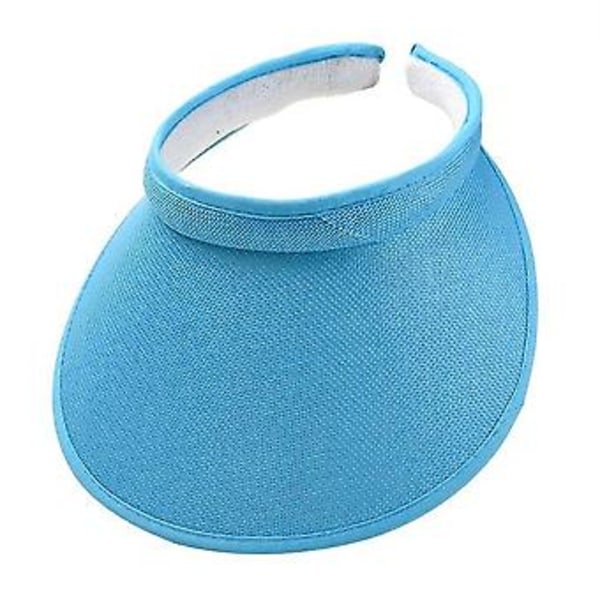 Slip-on Visor Solhat Til Voksne Og Børn Bomulds-Linned Klæde Dækket Twill Kasket Udendørs Hovedbeklædning Udendørs Hat Solbeskyttelse -c ( Lyseblå)