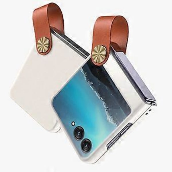 GKK Motorola Razr 40 5G -puhelin kotelo hihnalla ja jalustalla, PU-nahkapäällysteinen kova PC-suojakuori (musta)