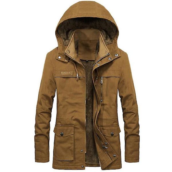 Ny vinterjacka herr vindjacka huva plus sammet tvättade jackor mig multi XXL