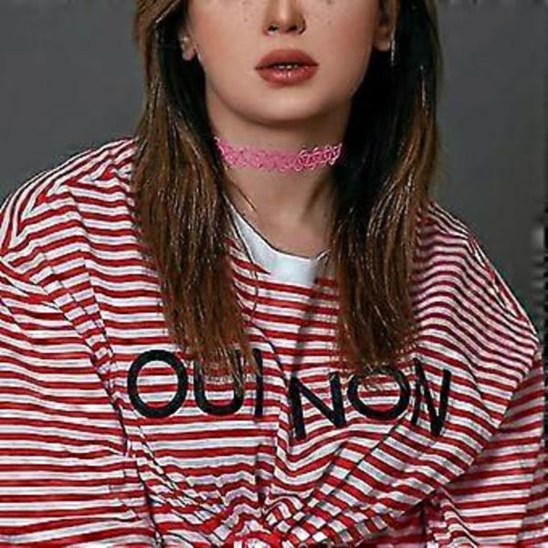 12 st Multifärgade Tatueringshalsband för Choker, Plast Stretch Halsband Nyckelben Söt Elastiskt Halsband 90-tal 95-tal Smycken Tillbehör för Kvinnor Tonåringar