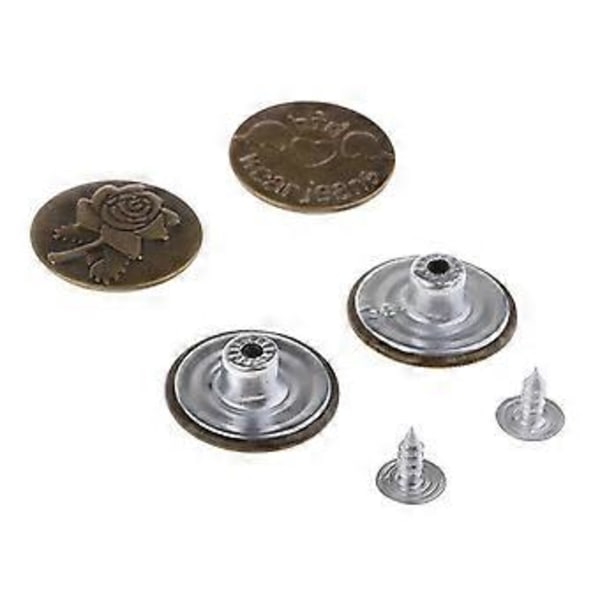 100 Sett Metall Nagler Jeans Knapper Hammer På Erstatninger 17-20mm