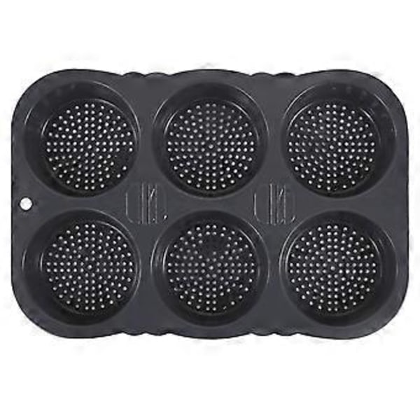 Silikon Hamburgerbrödsform 6 Håligheter Limpa Form Non-Stick Bakform Brödform