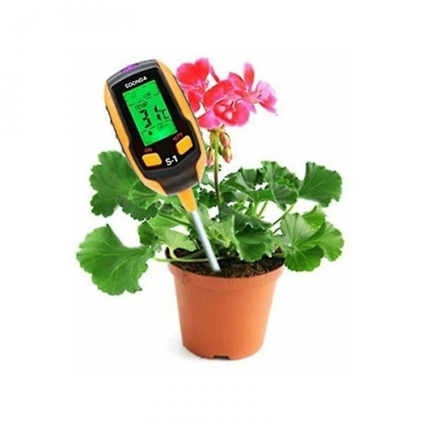 Jord Ph-måler 4-i-1 Jordtester Fugtighed Digital Plantetermometer