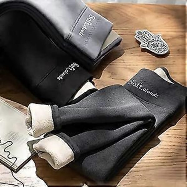 Vintervarme Leggings for Kvinner - Fleecefôr, Tykk Termisk, Slank (2XL Grå)