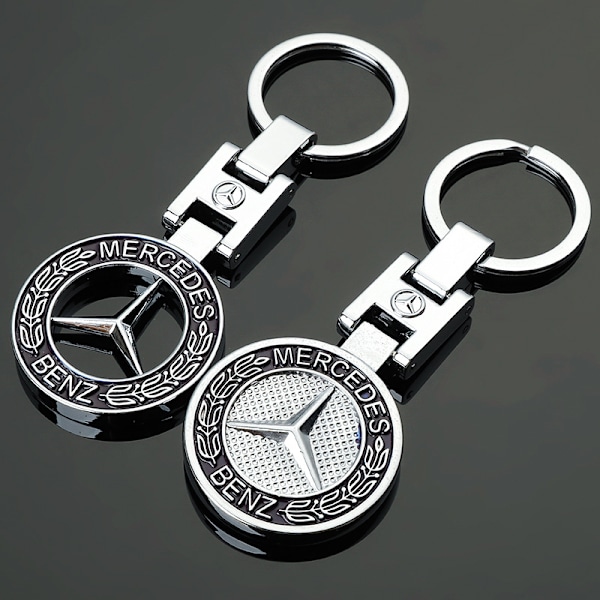 2-pakks 3D bil-logo nøkkelring metall krom bil nøkkelring erstatning