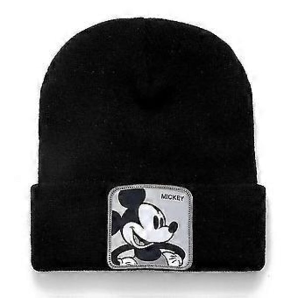 Dame Strikket Hue Tegneserie Goofy Minnie Anders And Mickey Blød Hue med Opsmøg (Mickey)