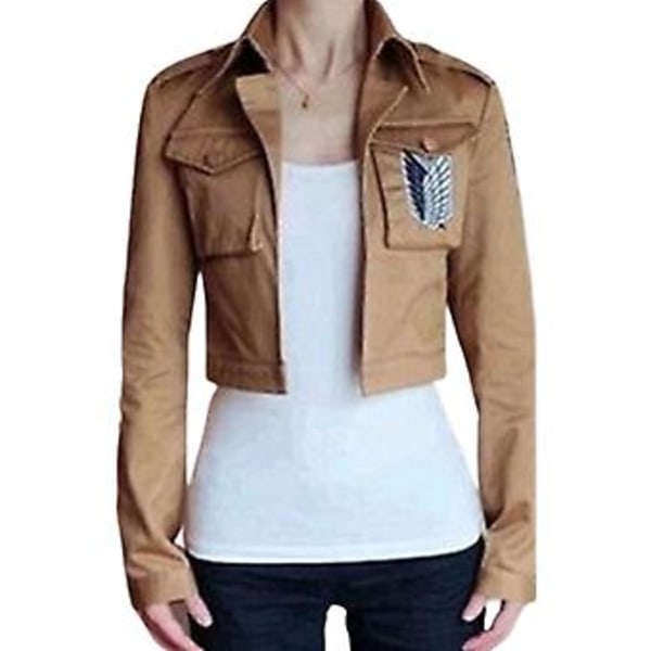 Attack On Titan Mikasa Ackerman Jakke Kostume Voksne Anime Scouting Legion Frihed Frakke Halloween Karneval Cosplay Party Dress Up (XL)