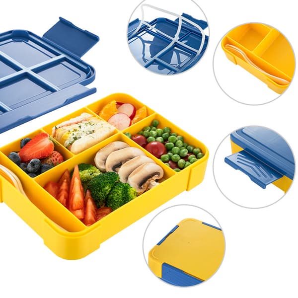 Blå delt fruktboks salatboks lunsjboks