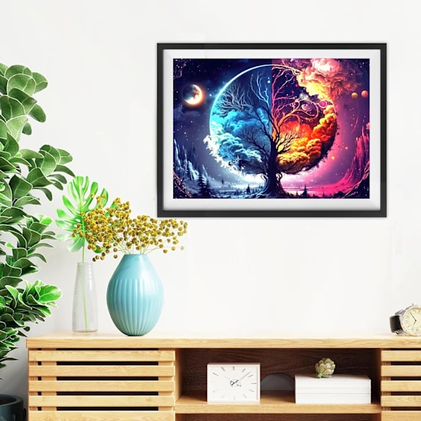 Färgglad Livets Träd Diamantmålning Kits för Vuxna, 5D Diamantmålning Kits för Nybörjare, DIY Måla Bild