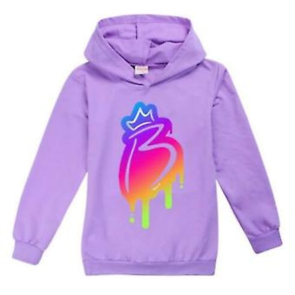 Brianna's Merch Tryk Hoodie til Teenagere Børn Drenge Piger Casual Langærmet Hættetrøje Trøje Jumper Tops (11-12 År Lilla)