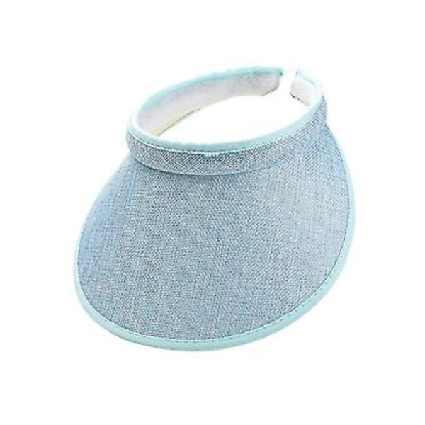 Slip-on Visor Solhat Til Voksne Og Børn Bomulds-Linned Klæde Dækket Twill Kasket Udendørs Hovedbeklædning Udendørs Hat Solbeskyttelse -c ( Lyseblå)