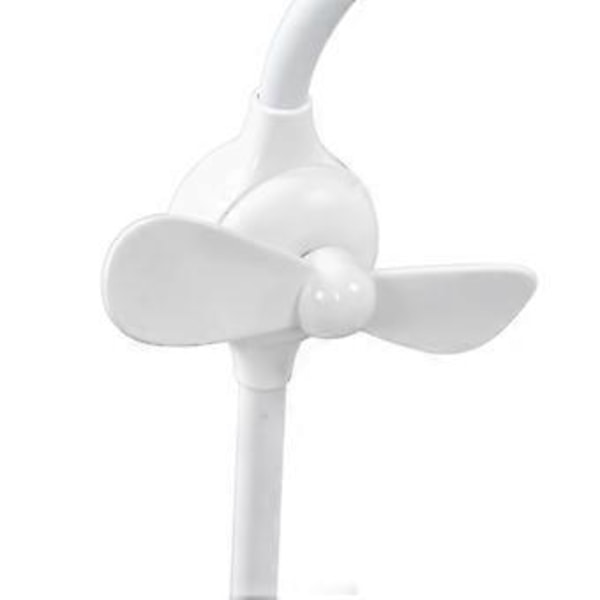 LED Skrivbordslampa Unik Fläktdesign 3 Dimningsnivåer 360° Flexibel Svanhals USB-laddning Multifunktionell Liten Skrivbordslampa