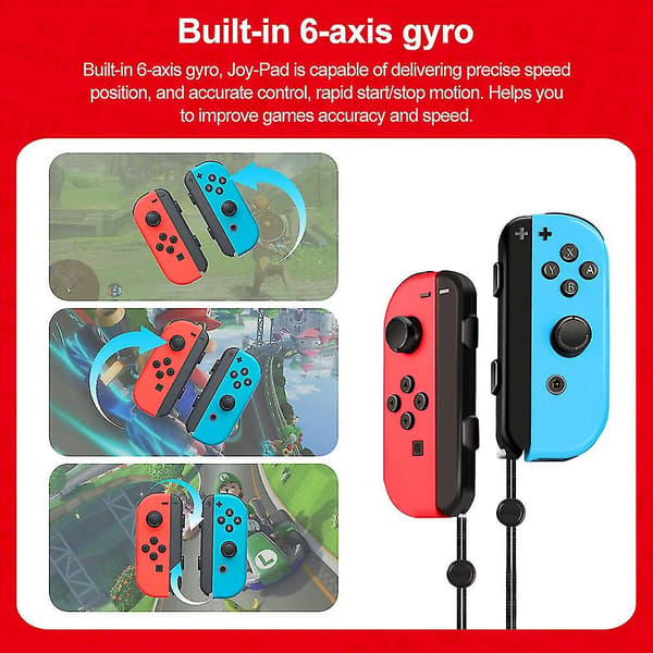 Joypad för Switch Joy Controller för Nintendo Switch Trådlös Gamepad Joy Trådlös Switch Gamepad Rörelsekontroll Joy Pad Gray Gray