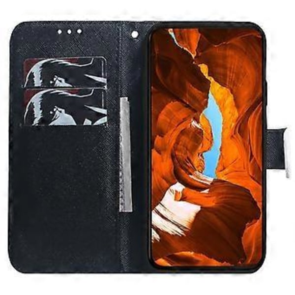 Til Xiaomi Redmi Note 14 5G Wallet Case Mønster Print Læder Telefon Cover (Style F)