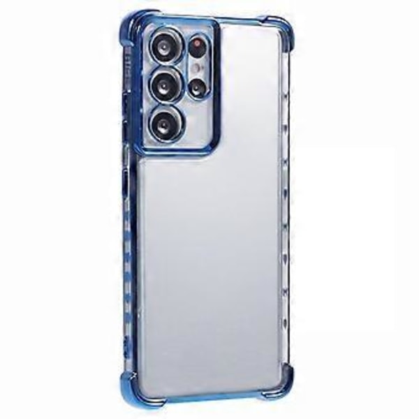 For Samsung Galaxy S21 Ultra 5G Gjennomsiktig Deksel TPU Bakside Telefondeksel Elektroplettering Kjærlighetshjerte (Stil F)