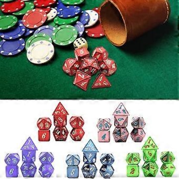 Metalliset DND-nopat 7 kpl Muinaiskuprinen Metalliset Nopat Monitahoiset Nopat RPG-nopat Pöytäpeli