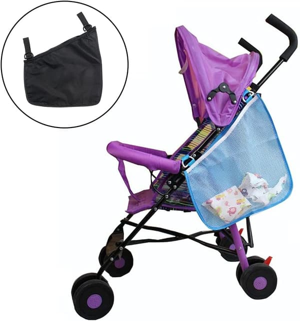 Svart Universal Multifunksjonell Buggy Net Bag Baby Stroller Side Ha