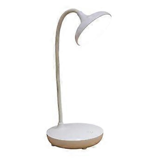 LED Skrivebordslampe Tre Niveauer Touch Dæmpning Øjenbeskyttelse USB Skrivebordslampe Bordlampe til Hjem Soveværelse Skole Hvid med Kabel