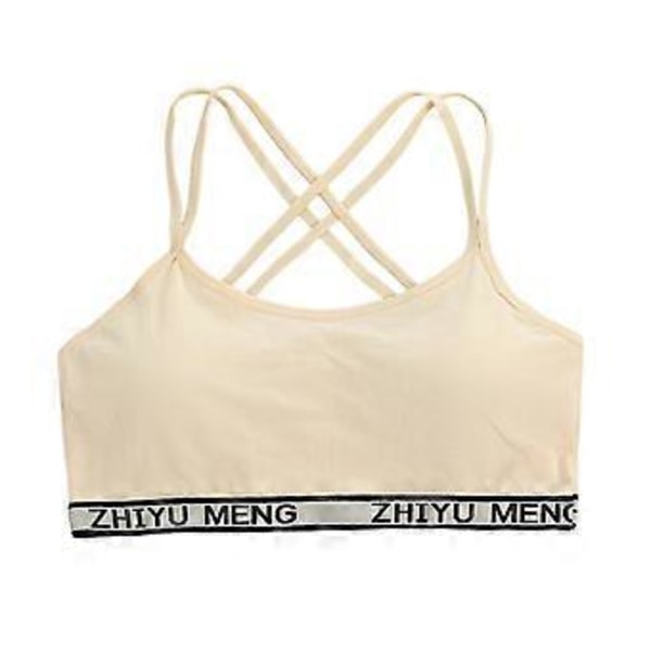 Flickor Stretchbomulls-Bralette 4-pack, Studentväst-BH, Full Cup, Andningsbar BH med Vaddering, Tränings-Sport-BH (hudfärgad)