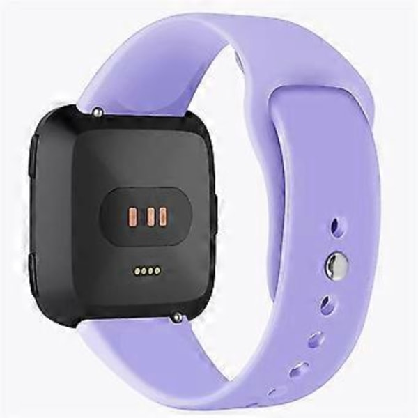 Simpel Rullet Silikone Urrem til Fitbit Versa 1/2/Lite Erstatningsrem - Lys Lilla (Lys Lilla)
