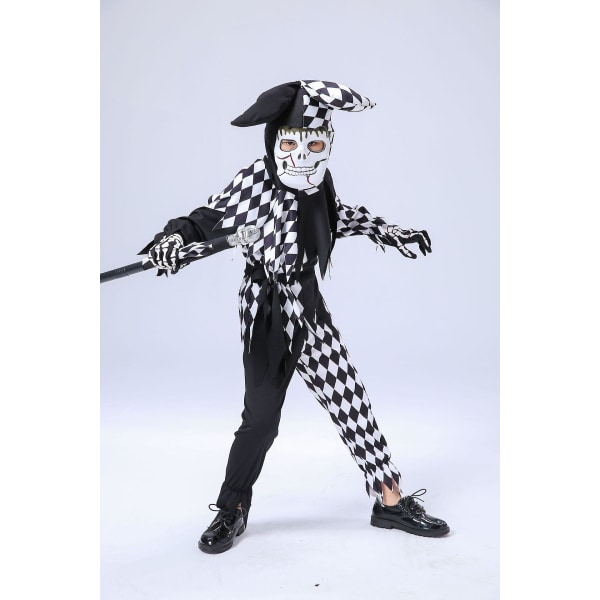 Uhyggelig Skelet Cosplay Kåbe Kostume Halloween Cosplay Scene Spøgelses Performance Kostume.110cm.