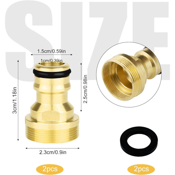 Kranadapter Vattenslang Krannosanslutning Mässing M24 Kit