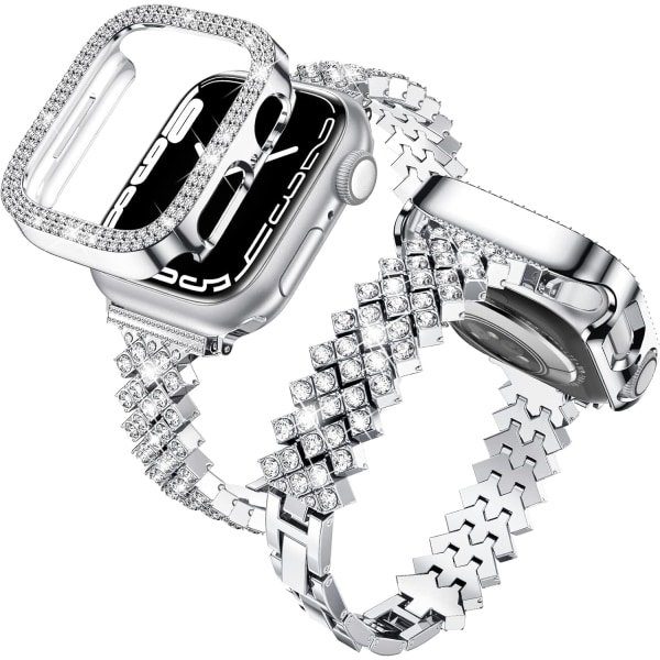 Glitterrem med case för Apple Watch Series 7 SE 6 5 4 45/41/4