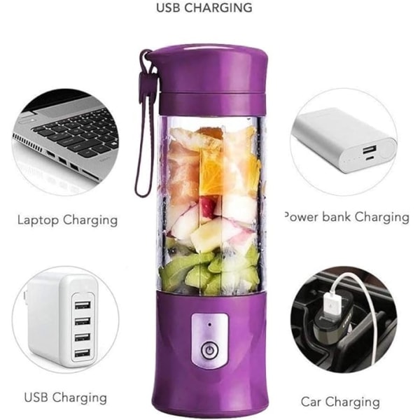 Bærbar USB-oppladbar fruktmikser, minimikser for smoothie